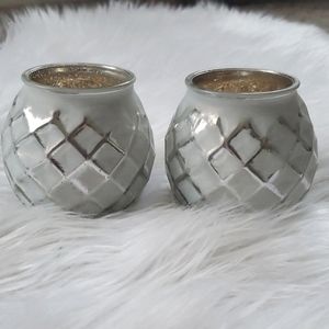 Set of 2 new beautiful mercury glass candle holders!